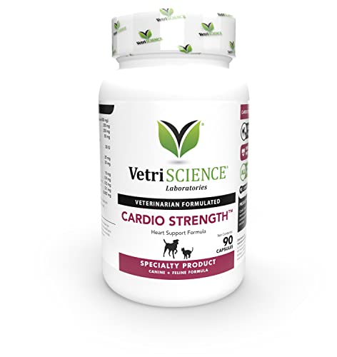 VetriScience Laboratories Cardio Strength, 90 Capsules - Supports Blood Flow, Immune System and Energy Levels for Dogs and Cats