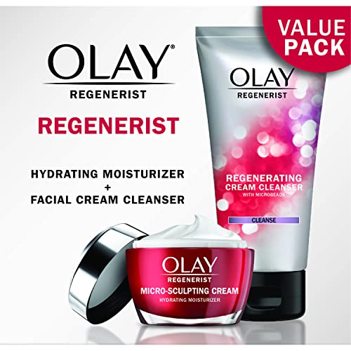 Face Wash by Olay Regenerist Advanced Anti-Aging Pore Scrub Cleanser (5.0 Oz) and Micro-Sculpting Face Moisturizer Cream (1.7 Oz) Skin Care Duo Pack, Total 6.7 Ounces Packaging may Vary - Image 7