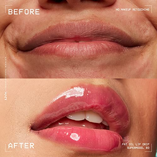 NYX PROFESSIONAL MAKEUP Fat Oil Lip Drip, Moisturizing, Shiny and Vegan Tinted Lip Gloss - Supermodel (Shimmering Magenta) - Image 7